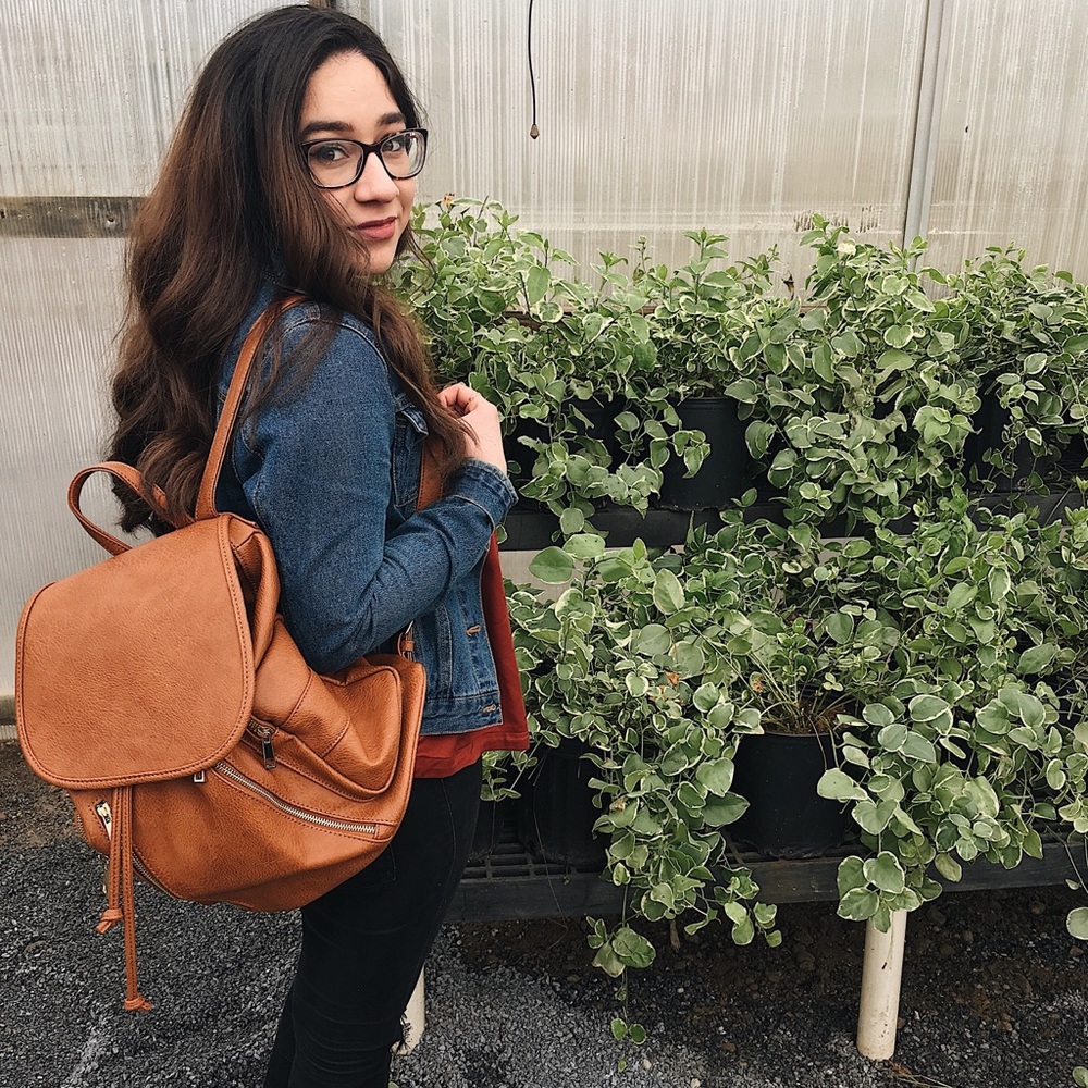 Light brown backpack